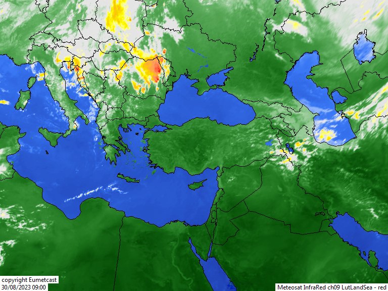 آخرین تصاویر ماهواره ای پوشش ابر اروپا و خاور میانه